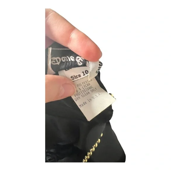 Vintage Beaded Black Cocktail Dress 80’s 10 - Picture 4 of 7